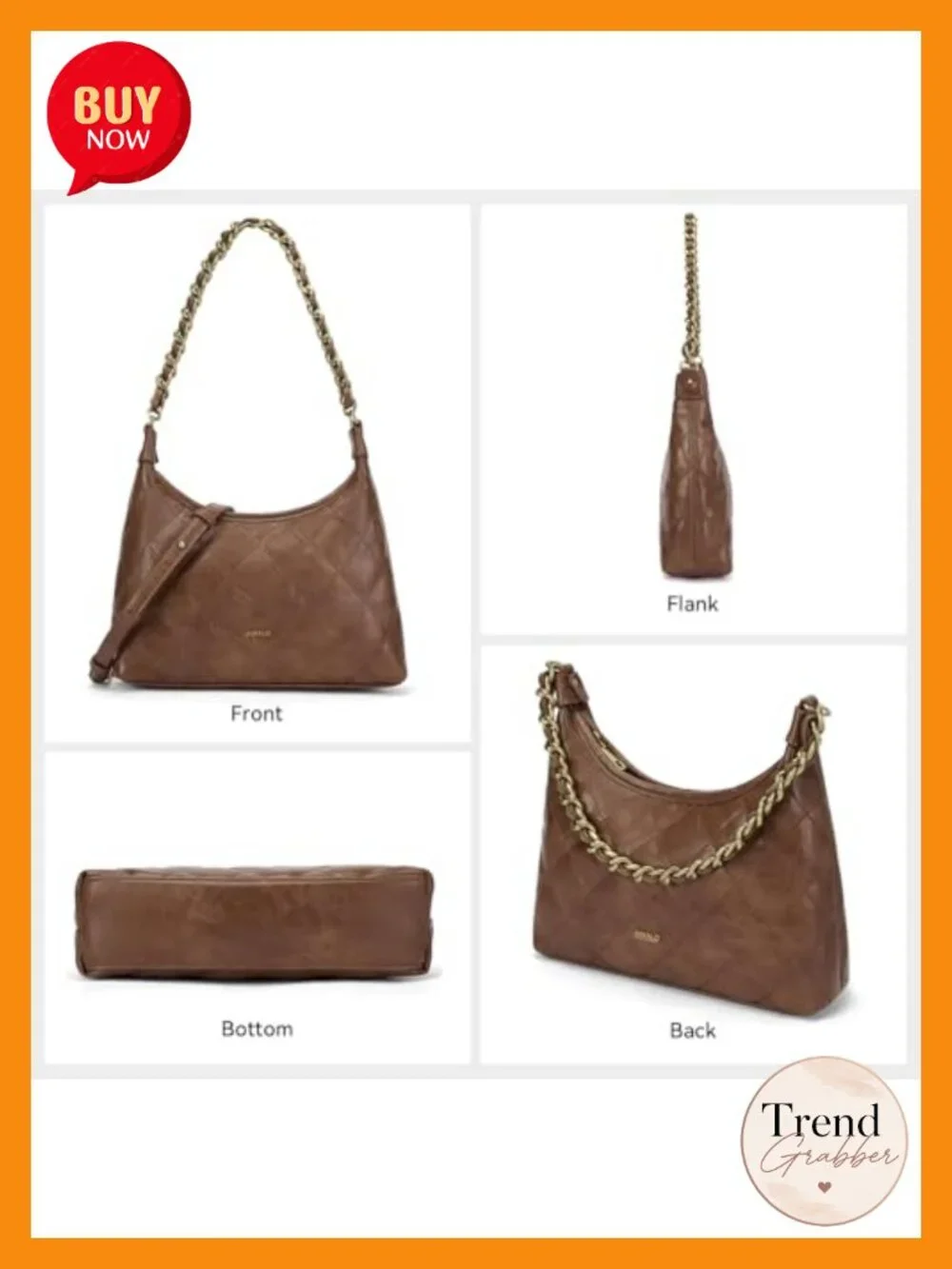 Vegan Leather Crescent Shoulder Bag, Cute Small Hobo Purse for Women, Crossbody